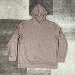 Rhoback Men's Size Large Heathered Brown Performance Hesi Hoodie Long Sleeve
